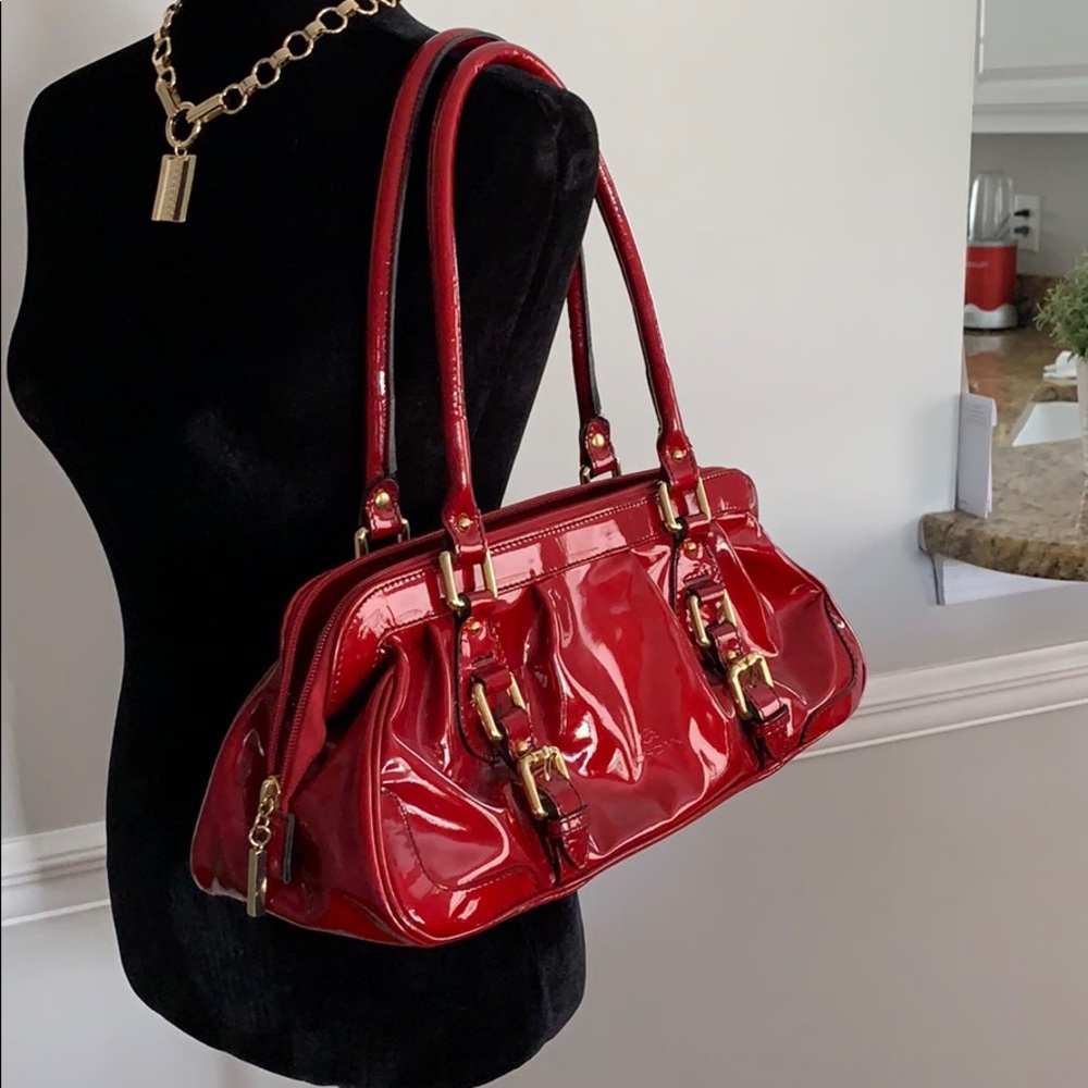 Italian patent leather satchel